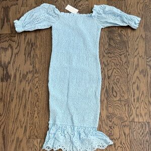 Charming Blue off the shoulder Dress